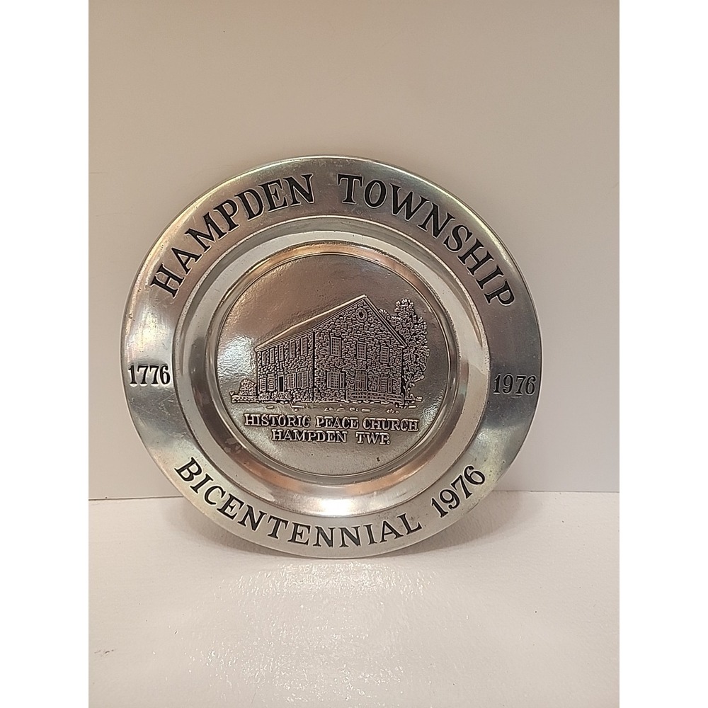 Wilton Armetale Pewter Plate Vintage Hampton‎ Township Peace Church